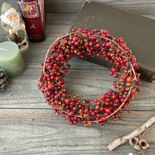 バラの実リース15 リース ふれーむin(Frame-in) 通販｜Creema(クリーマ  