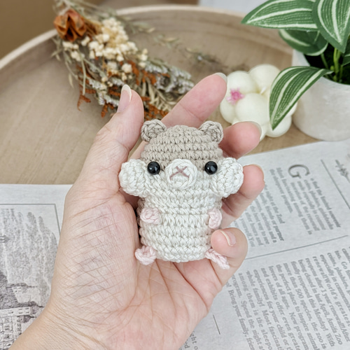 再販】ほっぺぷっくり ハムスターのあみぐるみ＊ 編み物 かぎ針編み