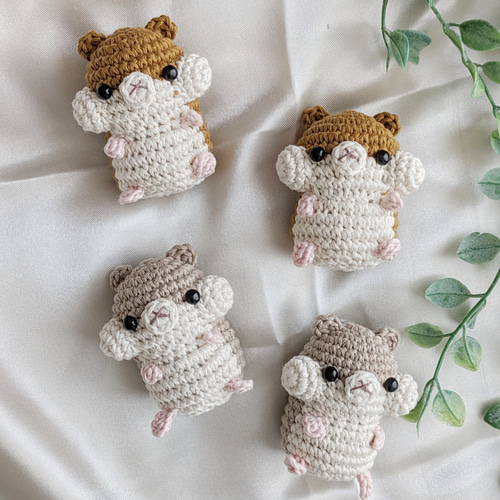 再販】ほっぺぷっくり ハムスターのあみぐるみ＊ 編み物 かぎ針編み