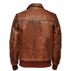 羊革ボンバーワックスかけたジャケット Sheep Leather Waxed Bomber Jacket 4枚目の画像