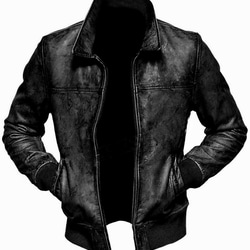 羊革ボンバーワックスかけたジャケット Sheep Leather Waxed Bomber Jacket 1枚目の画像