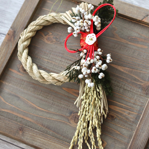 受注制作】ナンキンハゼのお正月飾り☆ドライフラワー しめ縄飾り