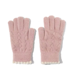 ピンク、スマホ対応手袋、【受注販売】防寒手袋、レディー手袋、プレゼント 1枚目の画像