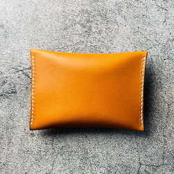 【手工縫製】駝色真皮口袋紙巾盒 第7張的照片