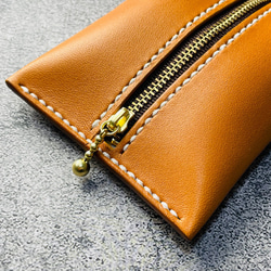 【手工縫製】駝色真皮口袋紙巾盒 第8張的照片