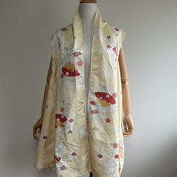 ハンドメイド 着物リメイク ロングジレ Lサイズ 着物 りんご ハンドメイド 着物リメイク ロングジレ Lサイズ 着物 りんご