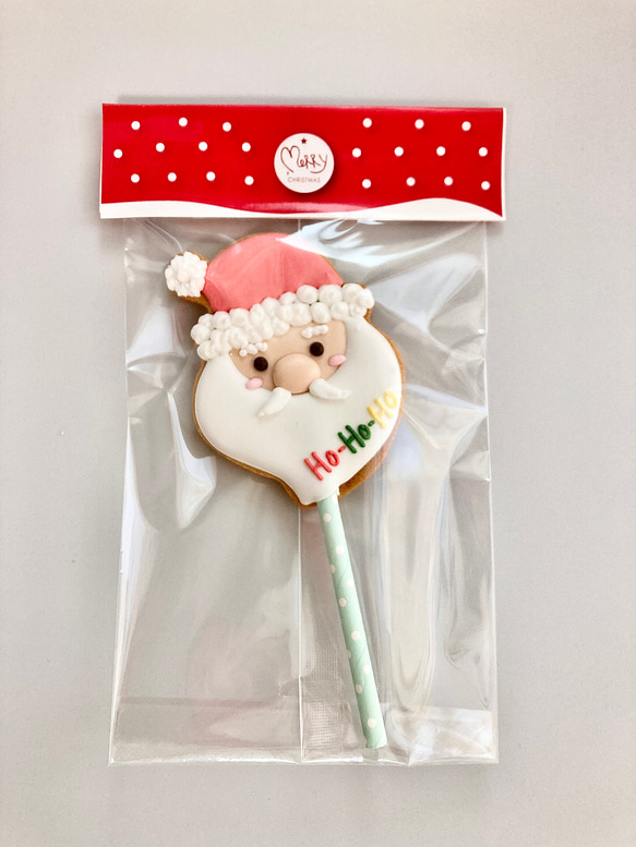 クリスマスアイシングクッキーポップス【サンタ】 2枚目の画像