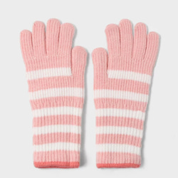 ピンクとホワイト、スマホ対応手袋、【受注販売】防寒手袋、レディー手袋、プレゼント 1枚目の画像