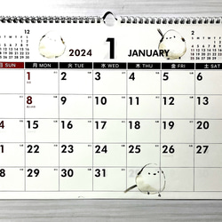 SALE⭐️2024年　シマエナガの壁掛けカレンダー（手書き） 1枚目の画像