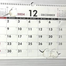 SALE⭐️2024年　シマエナガの壁掛けカレンダー（手書き） 12枚目の画像