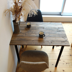 【7日以内発送】シンプルなダイニングテーブル《幅90ｘ奥行62cm》色:ダークブラウン 4枚目の画像