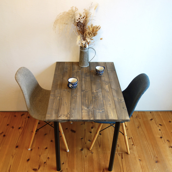 【7日以内発送】シンプルなダイニングテーブル《幅90ｘ奥行62cm》色:ダークブラウン 2枚目の画像