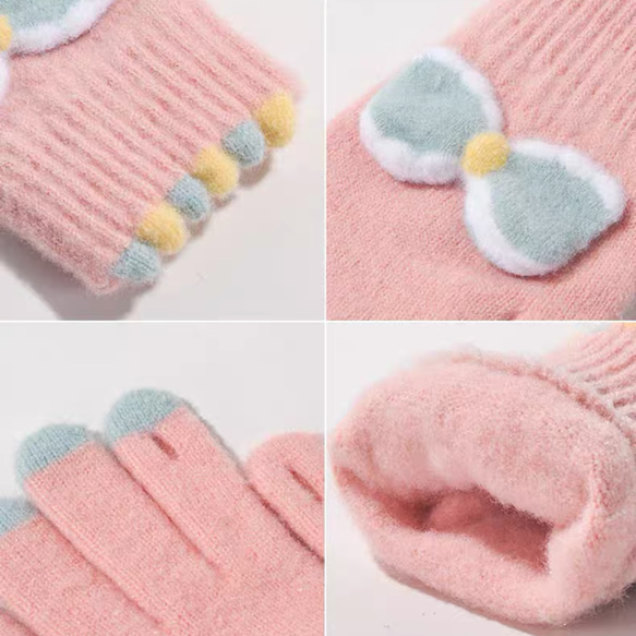 ピンク、スマホ対応手袋、【受注販売】防寒手袋、レディー手袋、プレゼント 2枚目の画像