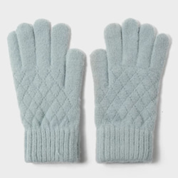 ブルー、スマホ対応手袋、【受注販売】防寒手袋、レディー手袋、女の子手袋、プレゼント 1枚目の画像