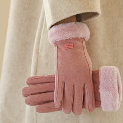 ピンク【受注販売】スマホ対応手袋、ミトン、手袋、冬の手袋、 五本指手袋、冬ミトン 1枚目の画像