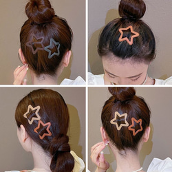 星形のヘアグリップ　ヘアアクセサリー　5色セット 3枚目の画像