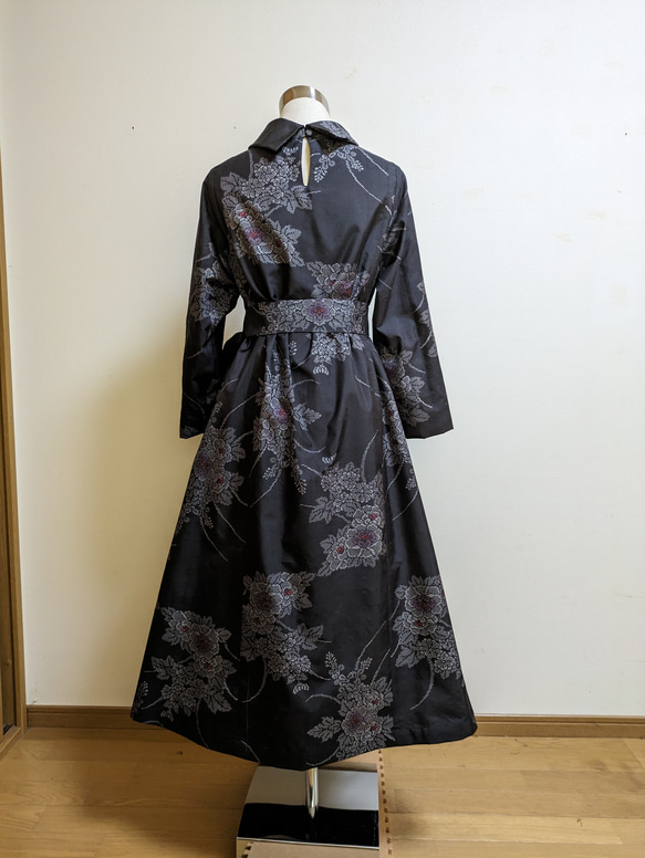 SOLD　着物リメイク　ワンピース　大島紬　M〜L 