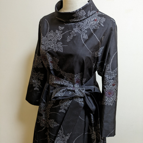 SOLD 着物リメイク ワンピース 大島紬 M〜L ワンピース さらあお 通販