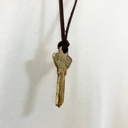 アメリカ ヴィンテージキー 鍵 真鍮 ブラス製 ネックレス ペンダント