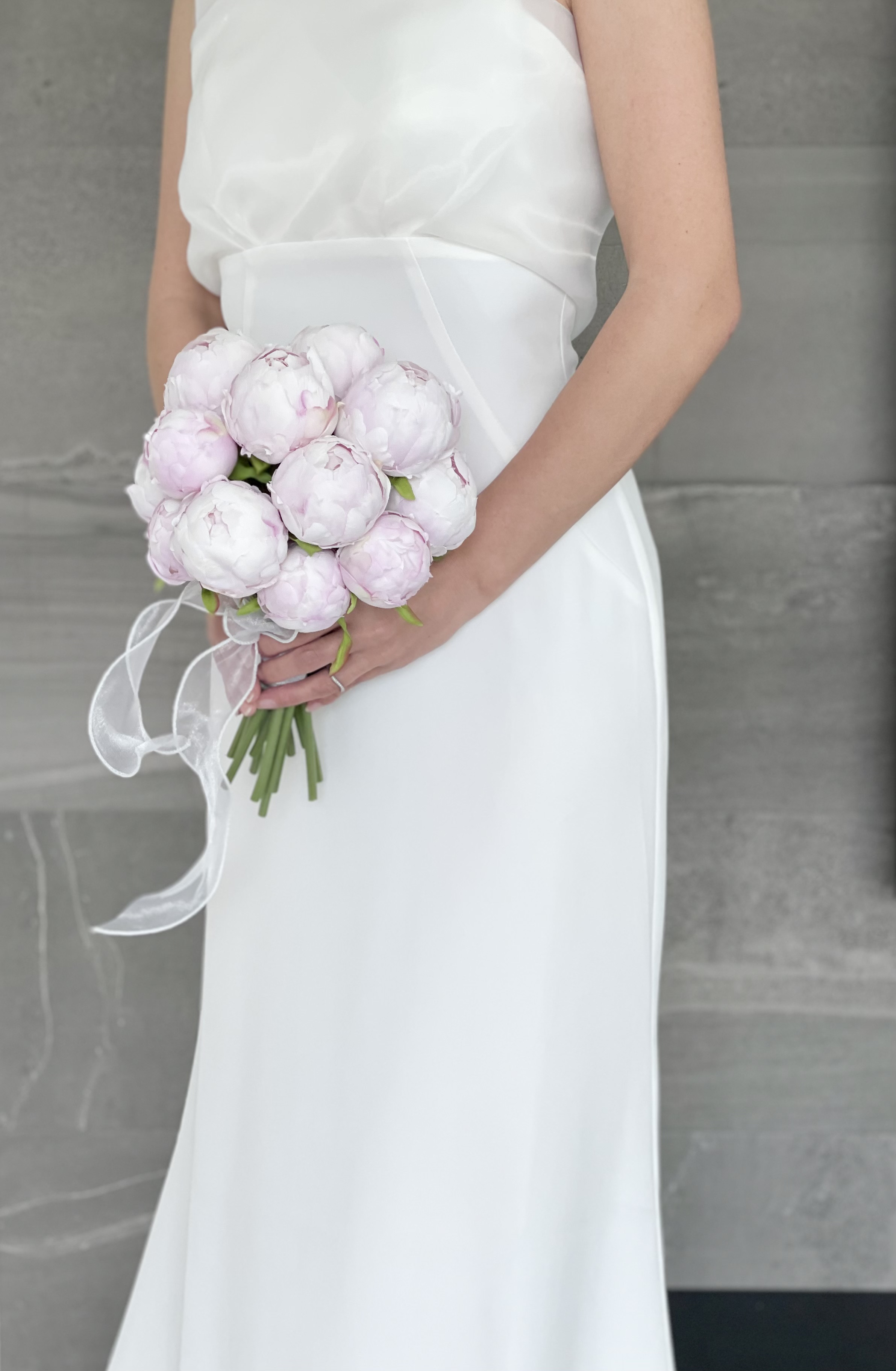 芍薬♪ウェディングブーケ ブートニア付き ピオニーブーケ