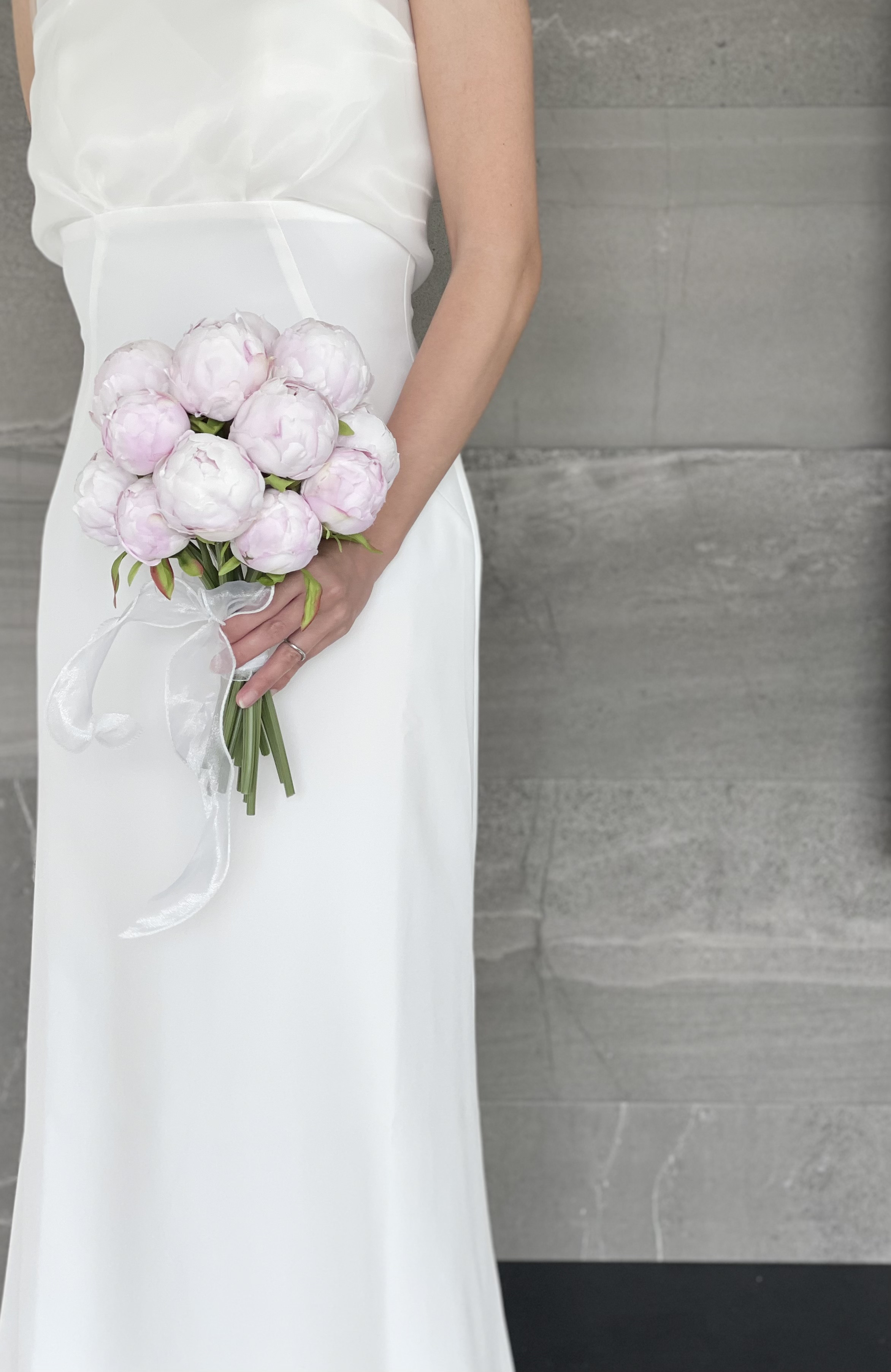 芍薬♪ウェディングブーケ ブートニア付き ピオニーブーケ