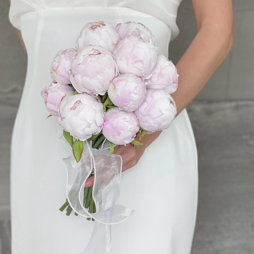 ピオニーブーケ 芍薬 結婚式 花嫁ブーケ ※ブートニア付き