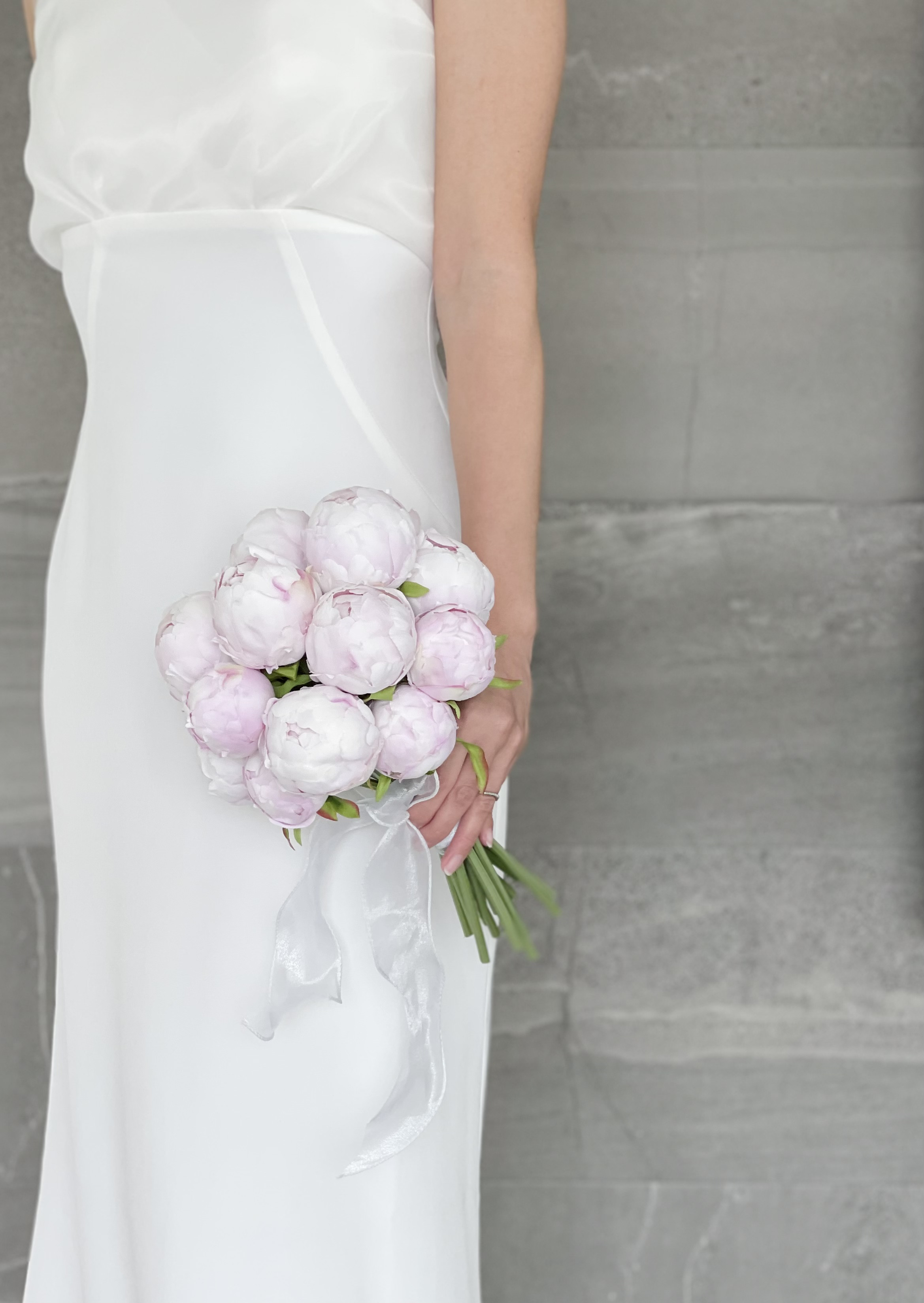 芍薬♪ウェディングブーケ ブートニア付き ピオニーブーケ
