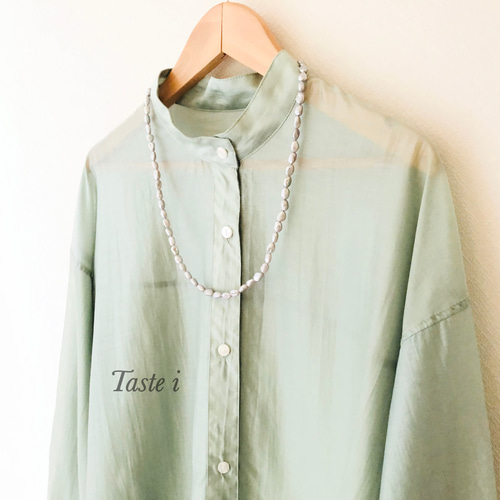 年末SALE❗️新品未使用　淡水真珠ロングネックレス　5㎜パールグレイ色　200㎝ ≪120cm≫淡水バロックパールグレーロングネックレス 約8.0-8.5mm K