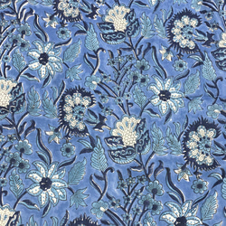 【50cm單位】多圖案藍白花印度手工塊印花布料棉質 第4張的照片