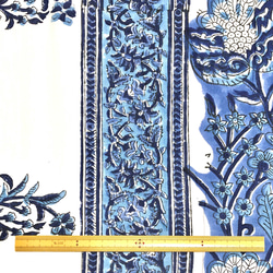 【50cm單位】多圖案藍白花印度手工塊印花布料棉質 第9張的照片