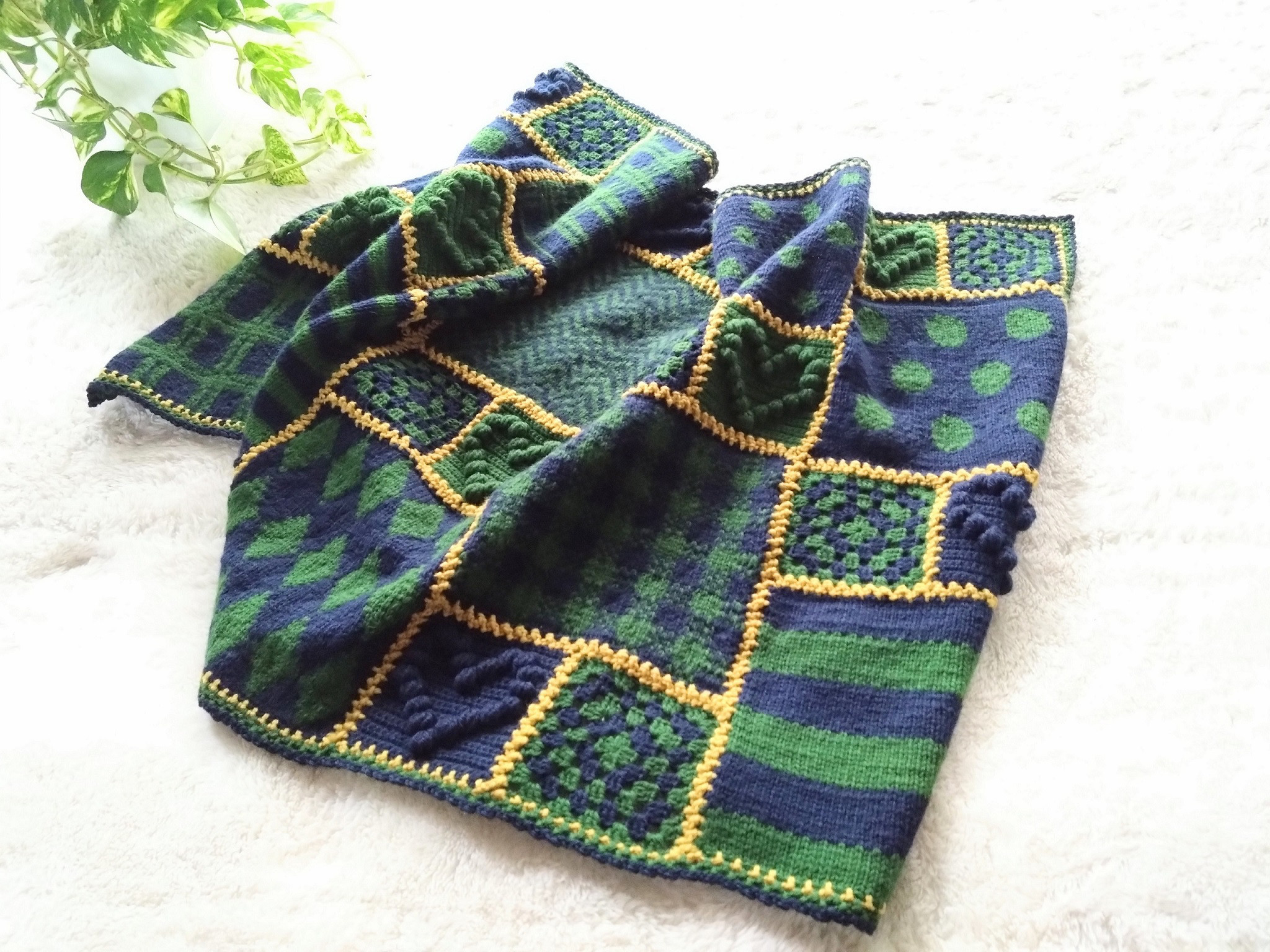 モチーフつなぎのブランケット☆ハンドメイド