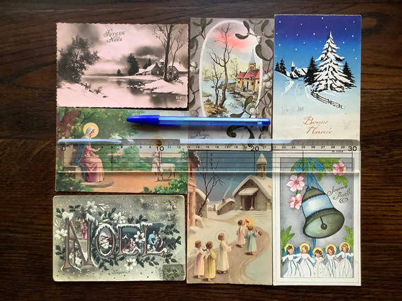 France vintage クリスマス／新年グリーティングカード 15枚目の画像