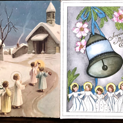 France vintage クリスマス／新年グリーティングカード 5枚目の画像