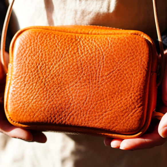 マカロンポシェット 革鞄 ショルダーバッグ レザーバッグ イタリアンレザー 可愛い 本革 小さい 7枚目の画像