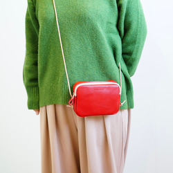 マカロンポシェット 革鞄 ショルダーバッグ レザーバッグ イタリアンレザー 可愛い 本革 小さい 2枚目の画像