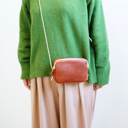 マカロンポシェット 革鞄 ショルダーバッグ レザーバッグ イタリアンレザー 可愛い 本革 小さい 3枚目の画像