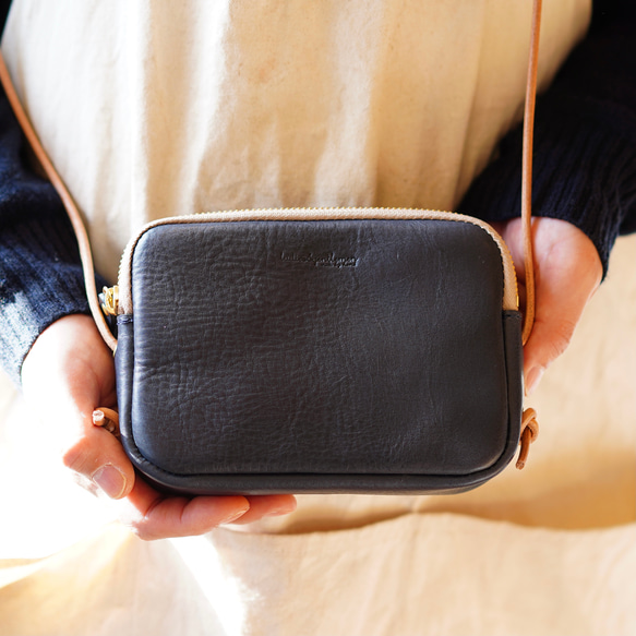 マカロンポシェット 革鞄 ショルダーバッグ レザーバッグ イタリアンレザー 可愛い 本革 小さい 13枚目の画像