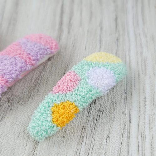 もこもこ手刺しゅうパッチンピン＊＊＊フリーステッチング＊＊ニードル