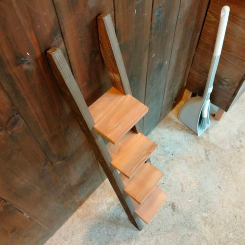 ミニラダーラック4段 ヴィンテージcol. 棚・シェルフ・ラック 工房