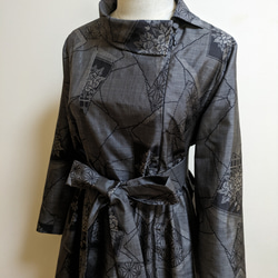 SOLD 着物リメイク ワンピース 大島紬 L〜LL ワンピース さら