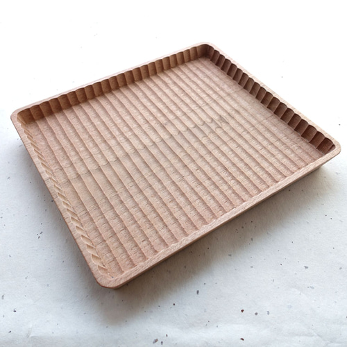 お盆 折敷 我谷盆 予約商品4】我谷盆 胡桃 23×20×2.5cm ナチュラル お盆 トレイ 木地盆