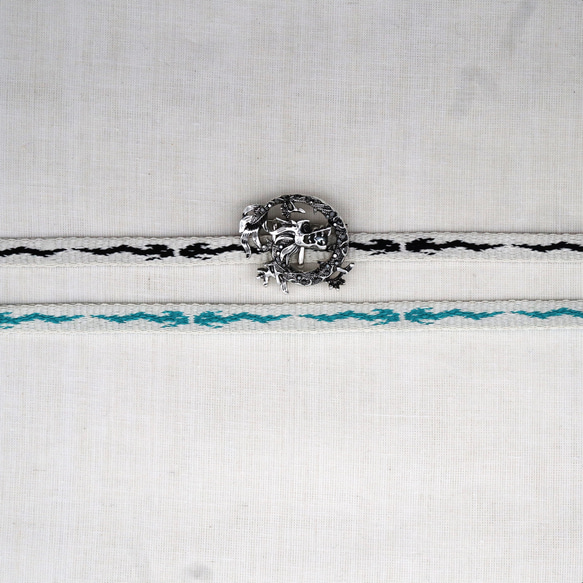辰三分紐2色　木綿糸　手織り　帯締め　 1枚目の画像