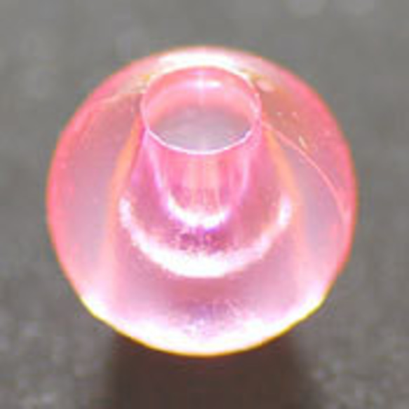 大穴タイプ カラー アクリル玉 １０ｍｍ ローズピンク １０コ入り 穴径が約３．２ｍｍもございます 2枚目の画像