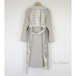 [予約販売] リネンチュールスカラップレースアンティーク風羽織りコート（セレクト作品） 13枚目の画像