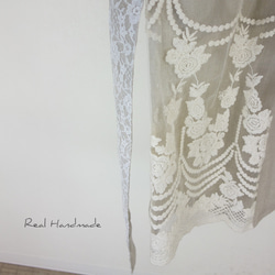 [予約販売] リネンチュールスカラップレースアンティーク風羽織りコート（セレクト作品） 7枚目の画像