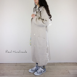 [予約販売] リネンチュールスカラップレースアンティーク風羽織りコート（セレクト作品） 5枚目の画像