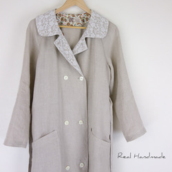 [予約販売] リネンチュールスカラップレースアンティーク風羽織りコート（セレクト作品） 9枚目の画像