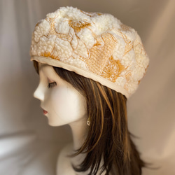 capella ラスト１フワモコはちみつ色のベレー帽　あたたかい冬を過ごせます 3枚目の画像