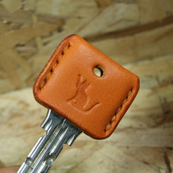 猫刻印のキーカバー　オレンジ 5枚目の画像