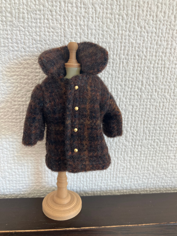 オビツ11  woolのコート　brown 4枚目の画像